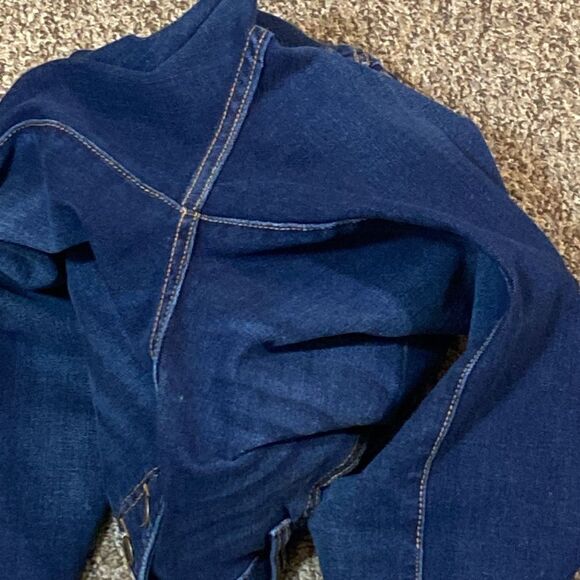 Time And Tru High Rise Curve Blue Skinny Jeans with Whiskering and Fading Sz 6 - Picture 5 of 8